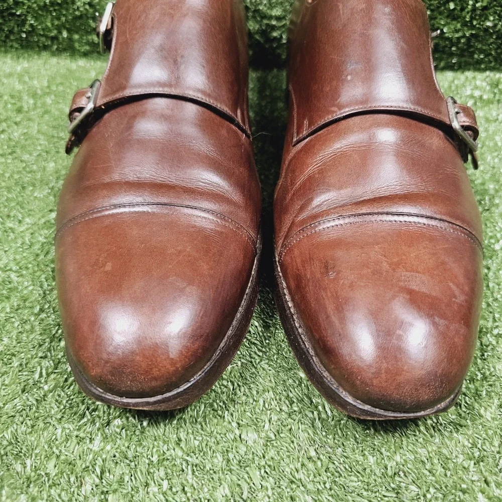 Meermin Mallorca Double Monk Strap Brown Leather Dress Shoes Mens Size 10
